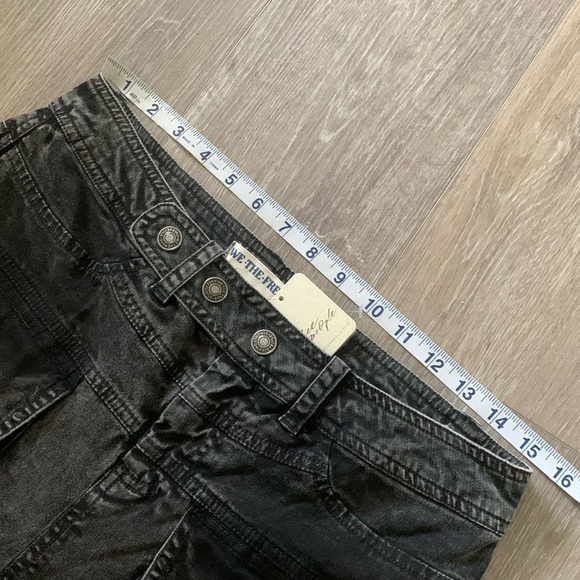FREE PEOPLE We The Free Hot In It Moto Pants NWT Washed Black - Picture 12 of 16